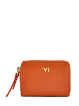 Porte-cartes Cuir Yves renard Orange foulonne 29015