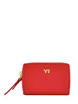 Kaarthouder Leder Yves renard Rood foulonne 29015