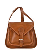 Sac Bandoulire Labesace Cuir Paul marius Marron vintage BESACE