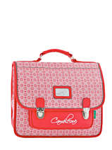 Cartable Enfant 2 Compartiments Cameleon Rouge retro CA35