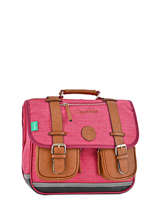 Boekentas 2 Compartimenten Cameleon Roze vintage VINCA35