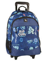 Sac  Dos  Roulettes 2 Compartiments Rip curl Bleu heritage logo BBPJC4