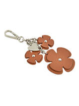 Porte-clefs Cuir Lancaster Marron fleur PC-FLEUR