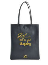 Sac Shopping A4 Flat Bag Woomen Noir flat bag WFB001D