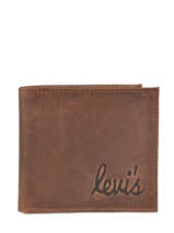 Portemonnee Leder Levi's Bruin cursiv levis 226921