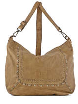 Sac Bandouli�re Studs Cuir Basilic pepper Vert studs BSTU02