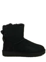 Boots Mini Bailey Bow Ii En Cuir Ugg Noir women 1016501