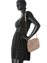 Cross Body Tas Naina Leder Pieces Beige naina 17087872-vue-porte