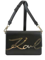 Cross Body Tas K Signature Leder Karl lagerfeld Zwart k signature 81KW3057