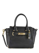 Mini Sac Swagger 27 Cuir Coach Noir swagger 87299