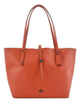 Cabas Market Tote Cuir Coach Rouge tote 23188