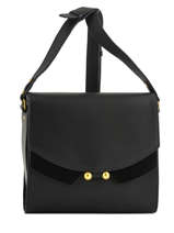 Sac Bandoulire Vintage Cuir Nat et nin Noir vintage CARMEN