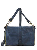 Cross Body Tas Dewashed Leder Milano Blauw dewashed DE17112