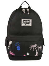 Sac  Dos 1 Compartiment Superdry Noir backpack woomen G91001DQ