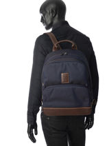 Longchamp Boxford Sac  dos Bleu-vue-porte