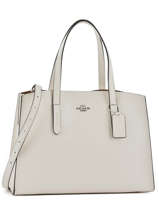 Sac Port Main Charlie Cuir Coach Beige charlie 10713