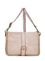 Sac Bandoulire Dewashed Cuir Milano Rose dewashed DE17111