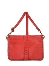 Cross Body Tas Dewashed Leder Milano Rood dewashed DE17111
