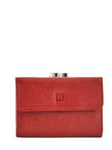 Portemonnee Leder Hexagona Rood republique 331006