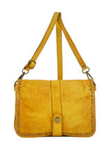 Cross Body Tas Dewashed Leder Milano Geel dewashed DE17111