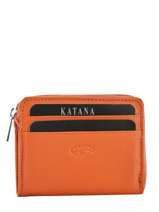 Porte-monnaie Zipp Cuir Katana Orange daisy 553042