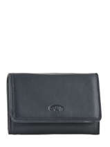 Portemonnee Leder Katana Blauw daisy 553105