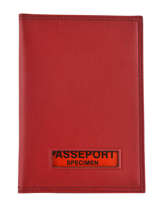 Porte Papiers Cuir Francinel Rouge venise lisse 37940
