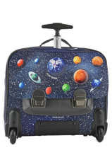 Boekentas Op Wieltjes Jeune premier Blauw canvas WH18