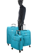 Soepele Reiskoffer Snow Snow Travel Blauw snow 12208LOT-vue-porte