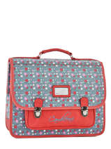 Boekentas Kind 2 Compartimenten Cameleon Rood retro CA38