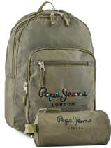 Sac  Dos 2 Compartiments Pepe jeans Vert harlow 66824