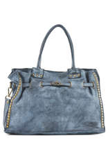 Schoudertas Dewashed Leder Milano Blauw dewashed DE17115