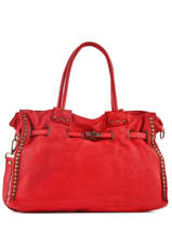 Sac Shopping Cuir Milano Rouge dewashed DE17115