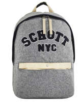 Sac  Dos 1 Compartiment Schott Argent college 18-62728