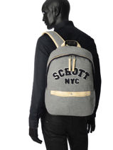Sac  Dos 1 Compartiment Schott Argent college 18-62728-vue-porte