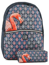 Sac  Dos 2 Compartiments Avec Trousse Offerte Laissez lucie faire Bleu spring LFE12090
