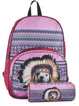 Sac  Dos 2 Compartiments Avec Trousse Offerte Teo jasmin Violet teo apache TAI22038