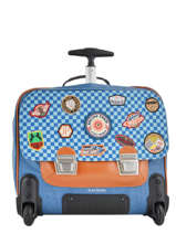 Boekentas Op Wieltjes Jeune premier Blauw canvas WH18