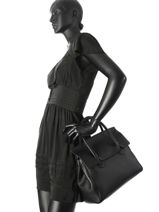 Sac  Main Clara Cuir Nathan baume Noir nathan 2-vue-porte