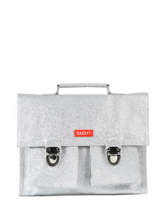 Cartable 1 Compartiment Bakker Argent glitter CAR28GLI