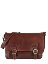 Cross Body Tas Tempo Leder Milano Bruin tempo TE18063