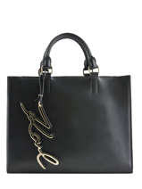 Handtas K Signature Leder Karl lagerfeld Zwart k signature 86KW3030