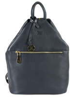 Sac  Dos Caviar Cuir Crinkles Bleu caviar 9972
