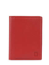 Porte Cartes Toucher Cuir Hexagona Rouge toucher 627075