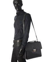 Aktetas 2 Compartimenten Etrier Zwart spider S34205-vue-porte