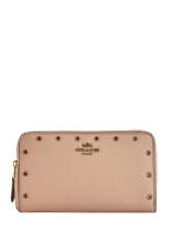 Portefeuille Leder Coach Beige wallet 38868