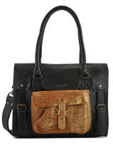 Shoppingtas Vintage Leder Paul marius Zwart vintage M