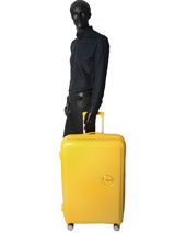 Valise Rigide M Soundbox American tourister Jaune soundbox 32G003-vue-porte