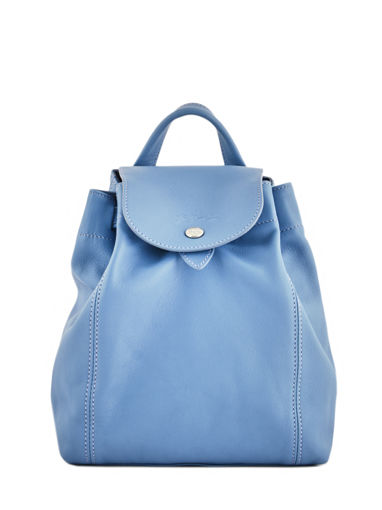 Longchamp Le pliage cuir Rugzak Blauw
