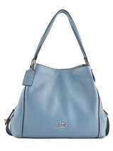 Sac Shopping Edie 31 Cuir Coach Bleu edie 57125